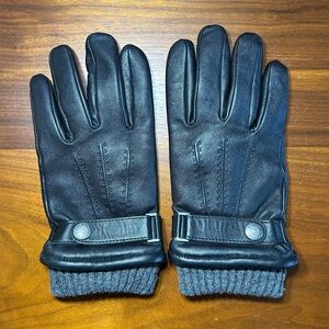 Dents black leather gloves